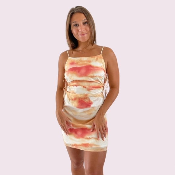 Source Unknown Dresses & Skirts - Sunset satin tie dress